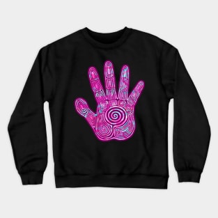 Spiral Hand Print Magenta Crewneck Sweatshirt